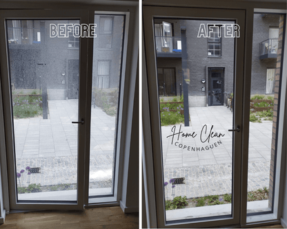 Before and after professional window cleaning service by Home Clean CPH in Copenhagen, showcasing spotless glass and improved visibility."

Copia y pega estos datos en los campos correspondientes. ¡Avísame si necesitas algo más! 